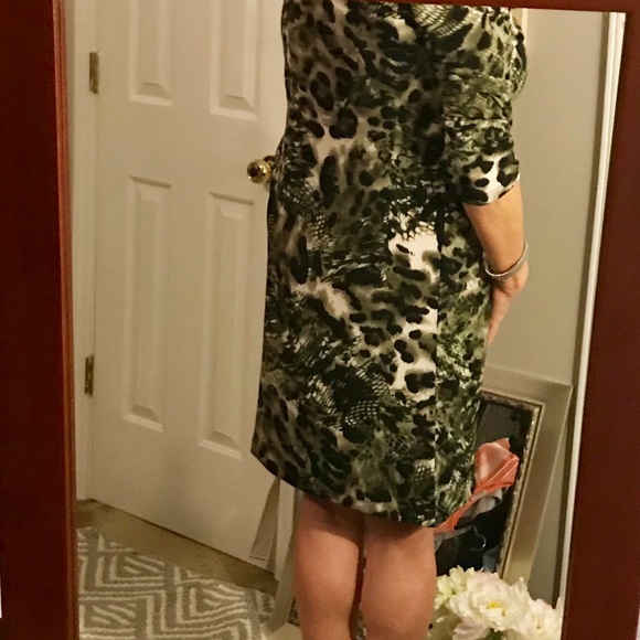 Effortless Style/citiknits Animal Print Dress -L - Picture 3 of 7
